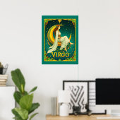 Maagd die zit op halvemaan poster (Thuiskantoor)