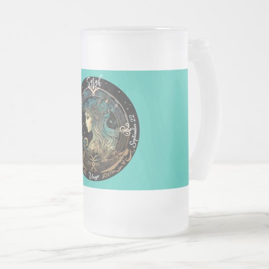 Maagd dierenriem  matglas bierpul (Voorkant rechts)