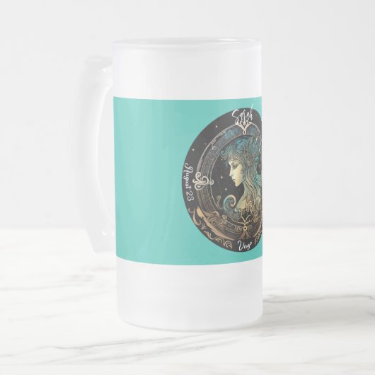 Maagd dierenriem  matglas bierpul (Voorkant links)