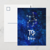 Maagd Dierenriem Sterrenbeeld Blauwe Sterrenstelse Briefkaart (Voorkant / Achterkant)