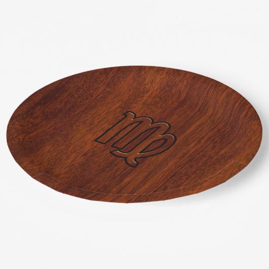 Maagd dierentuin in Rich Mahogany Wood Style Papieren Bordje (Gekanteld)