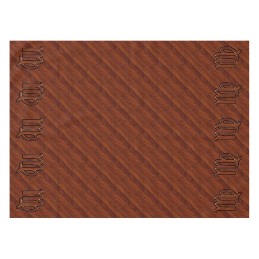 Maagd dierentuin in Rich Mahogany Wood Style Tafelkleed (Voorkant (Horizontaal))