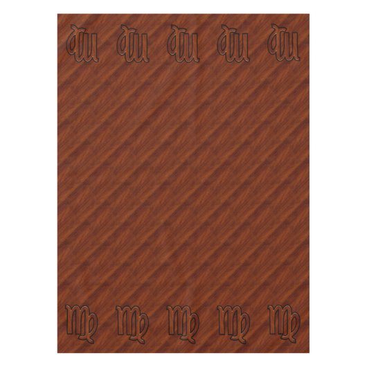 Maagd dierentuin in Rich Mahogany Wood Style Tafelkleed (Voorkant)