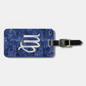 Maagd dierentuin ondertekenen op Blue Digital Camo Bagagelabel (Voorkant horizontaal)