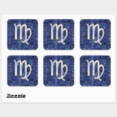 Maagd dierentuin ondertekenen op Blue Digital Camo Vierkante Sticker (Vel)