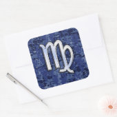 Maagd dierentuin ondertekenen op Blue Digital Camo Vierkante Sticker (Envelop)