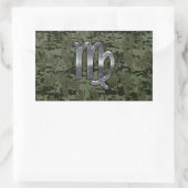 Maagd dierentuin ondertekenen op Groene Digitale C Rechthoekige Sticker (Tas)