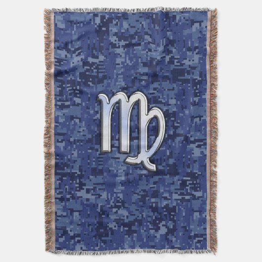 Maagd dierentuin ondertekenen op Navy Blue Digital Deken (Voorkant Verticaal)