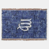 Maagd dierentuin ondertekenen op Navy Blue Digital Deken (Voorkant)