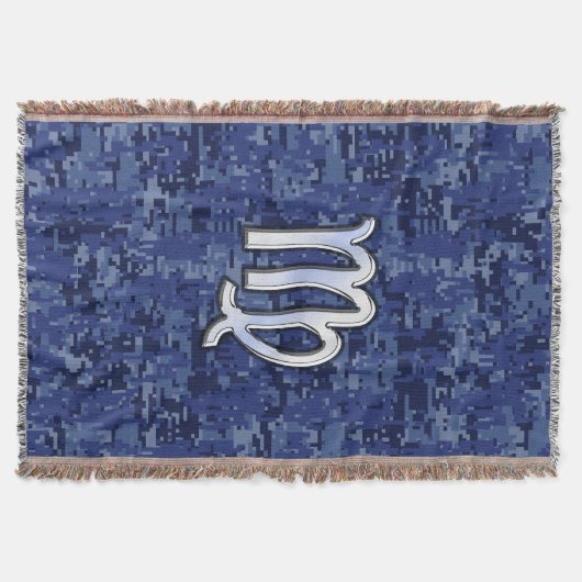 Maagd dierentuin ondertekenen op Navy Blue Digital Deken (Voorkant)