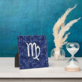 Maagd dierentuin ondertekenen op Navy Blue Digital Fotoplaat (Insitu)