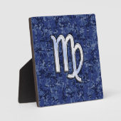 Maagd dierentuin ondertekenen op Navy Blue Digital Fotoplaat (Voorkant)