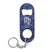Maagd dierentuin ondertekenen op Navy Blue Digital Mini Flessenopener (Voorkant)