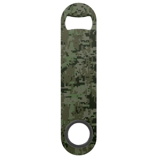 Maagd dierentuin op groen digitaal camouflage speed flessenopener (Achterkant)