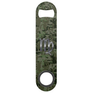 Maagd dierentuin op groen digitaal camouflage speed flessenopener