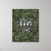 Maagd dierentuin op Groene Digitale Camo Canvas Afdruk (Voorkant)
