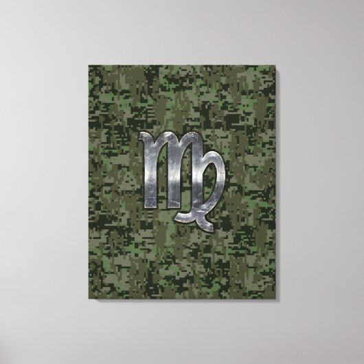 Maagd dierentuin op Groene Digitale Camo Canvas Afdruk (Voorkant)