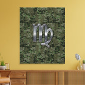 Maagd dierentuin op Groene Digitale Camo Canvas Afdruk (Insitu (Woonkamer))