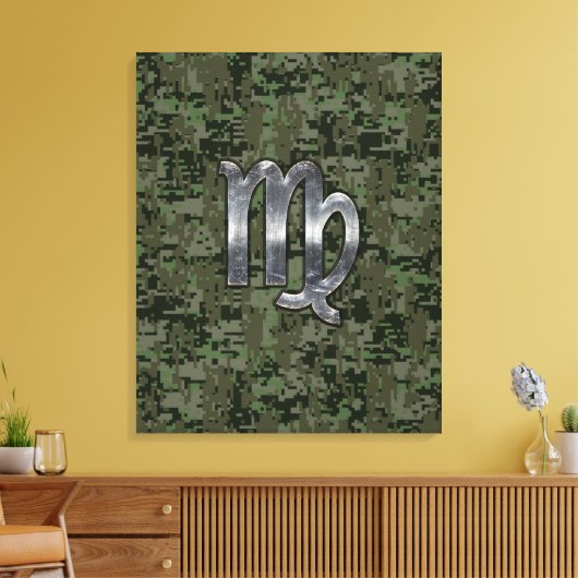 Maagd dierentuin op Groene Digitale Camo Canvas Afdruk (Insitu (Woonkamer))