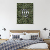 Maagd dierentuin op Groene Digitale Camo Canvas Afdruk (Insitu (Slaapkamer))