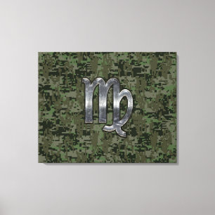 Maagd dierentuin op Groene Digitale Camo Canvas Afdruk