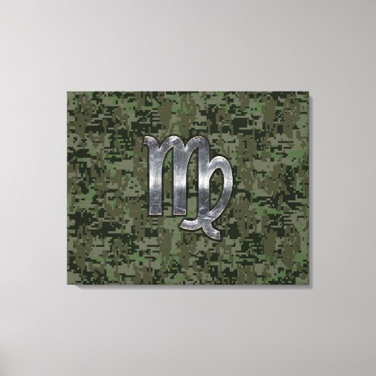 Maagd dierentuin op Groene Digitale Camo Canvas Afdruk (Voorkant)