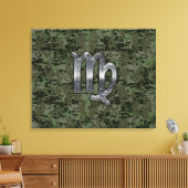 Maagd dierentuin op Groene Digitale Camo Canvas Afdruk (Insitu (Woonkamer))