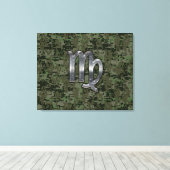 Maagd dierentuin op Groene Digitale Camo Canvas Afdruk (Insitu (Houten vloer))