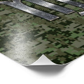 Maagd dierentuin op Groene Digitale Camo Foto Afdruk (Hoek)