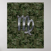 Maagd dierentuin op Groene Digitale Camo Poster (Voorkant)