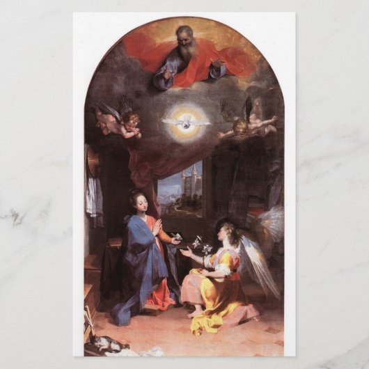 MAAGD EN ANNUNCIATION ANGEL, WIT BRIEFPAPIER (Voorkant)