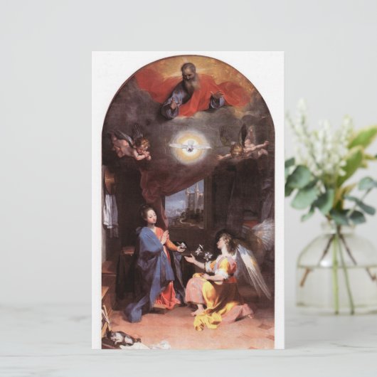 MAAGD EN ANNUNCIATION ANGEL, WIT BRIEFPAPIER (Staand voorkant)