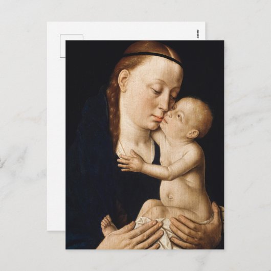 Maagd en kerstmis feestdagenkaart (Voorkant / Achterkant)