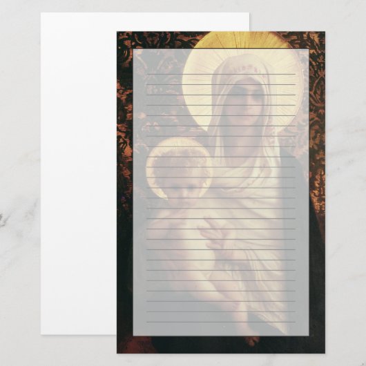 Maagd en kind, 1872 briefpapier (Voorkant / Achterkant)