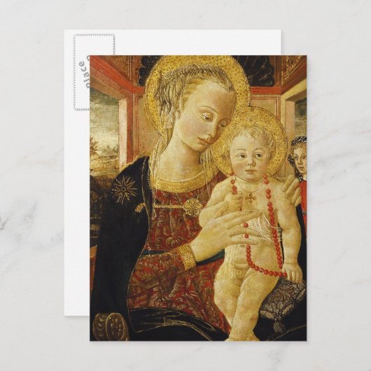 Maagd en kind 2 briefkaart (Voorkant / Achterkant)