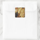 Maagd en kind 2 vierkante sticker (Tas)