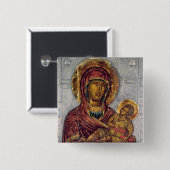 Maagd en kind 3 vierkante button 5,1 cm (Voorkant /achterkant)