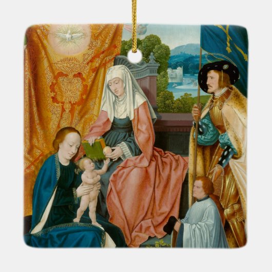 Maagd en kind - Barthel Bruyn de Ouderen Keramisch Ornament (Achterkant)