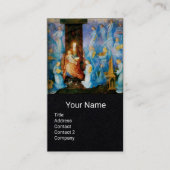 MAAGD EN KIND ,BLAUWE MUZIKALE ENGELEN Zwart Papie Visitekaartje (Voorkant)