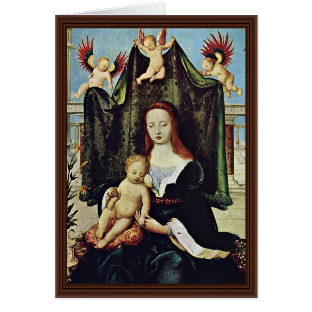 Maagd en kind door Holbein D. Ä. Hans (Voorkant)