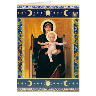 Maagd en Kind door W. Bouguereau Kerstmis Kaart