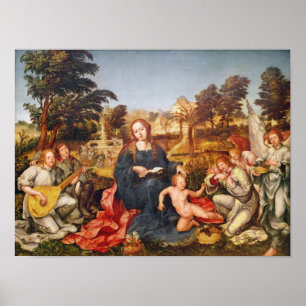 Maagd en kind en engelen, 1536-38 poster