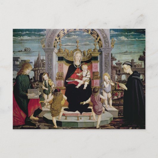 Maagd en kind Enthroned Briefkaart (Voorkant)