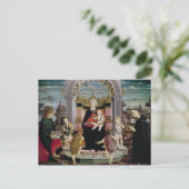 Maagd en kind Enthroned Briefkaart (Staand voorkant)