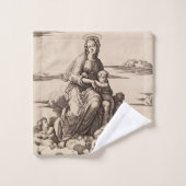Maagd en Kind in de Wolken Bad Handdoek (Wasdoekje)