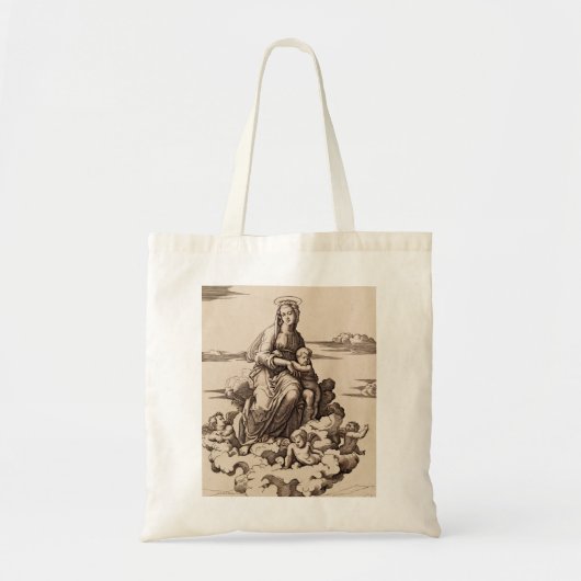 Maagd en Kind in de Wolken Tote Bag (Voorkant)