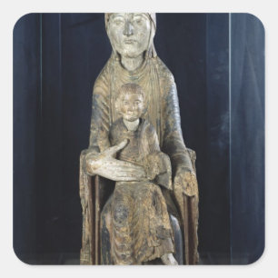 Maagd en kind in Majestd, uit Forez Vierkante Sticker