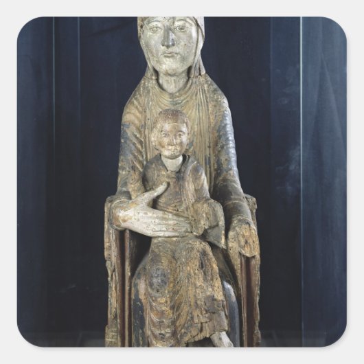 Maagd en kind in Majestd, uit Forez Vierkante Sticker (Voorkant)