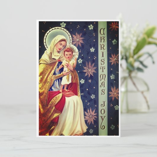 Maagd en kind kerst Kaart (Staand voorkant)