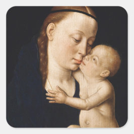 Maagd en kind - kerstfeestdag vierkante sticker